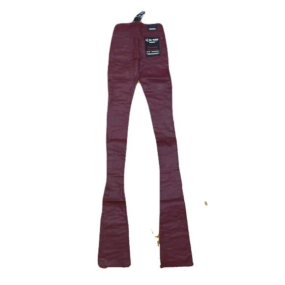 Si Tu Veux Gordon Jean’s Burgundy Wax Superstack  Size 32 - Picture 3 of 5